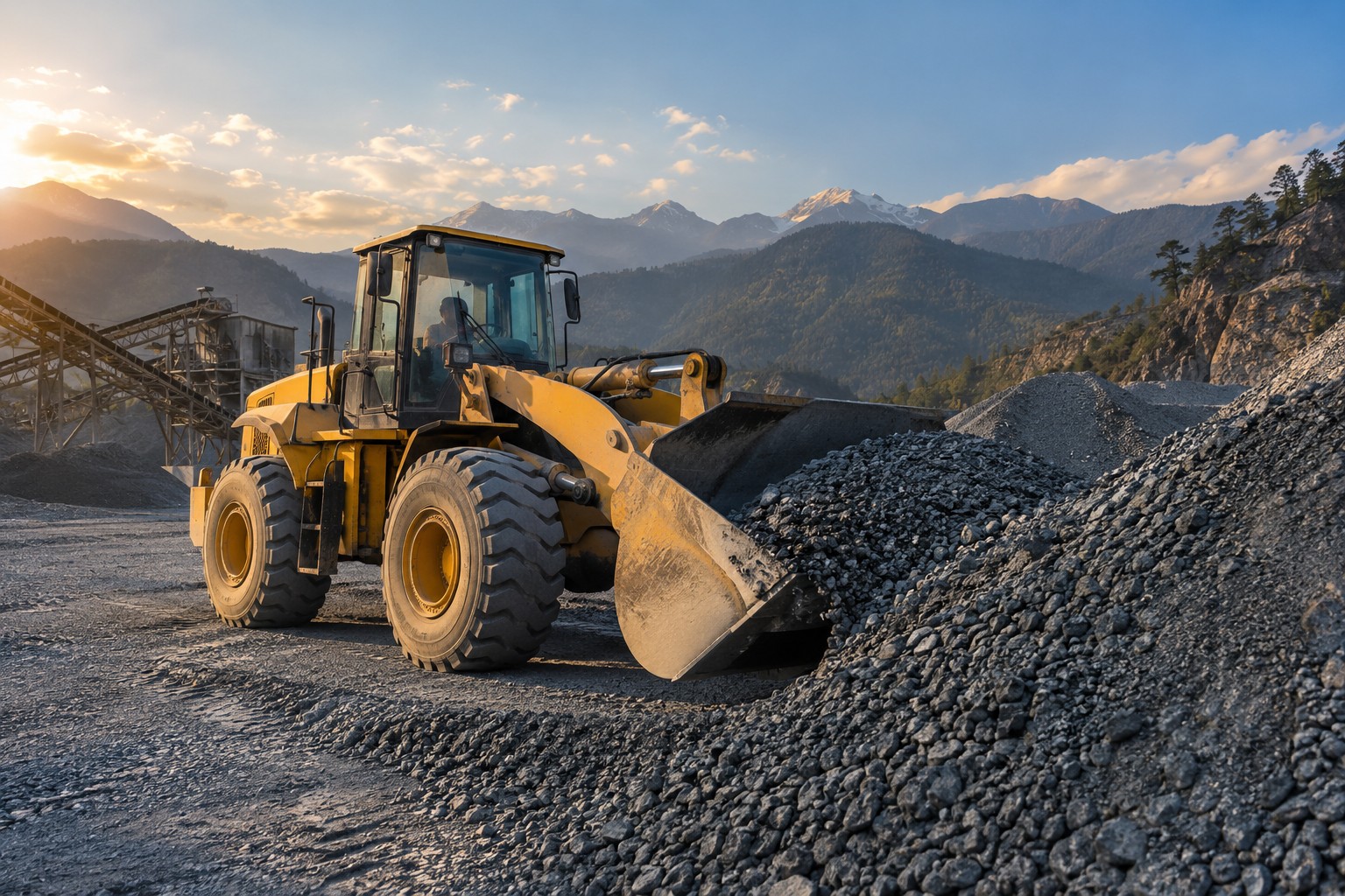 Illustrative loader available for construction-project hire