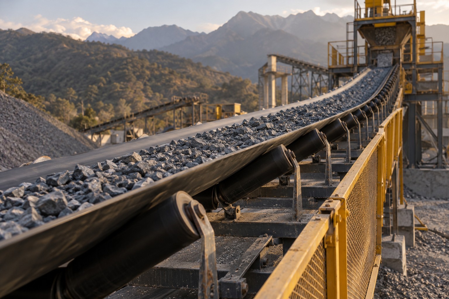 Illustrative crusher plant conveyor and equipment detail
