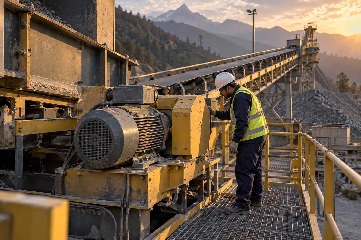 Illustrative crusher plant maintenance work